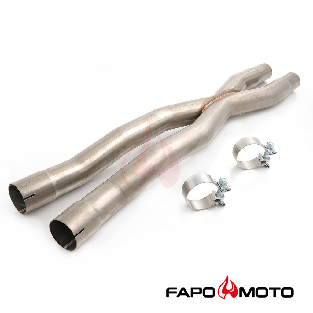 2.5  X-Pipe Mid-Pipe compatible with Ford Mustang GT 15-18 S550 Resonator Delete 5.0L Coyote V8 FE748010