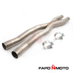 2.5  X-Pipe Mid-Pipe compatible with Ford Mustang GT 15-18 S550 Resonator Delete 5.0L Coyote V8 FE748010