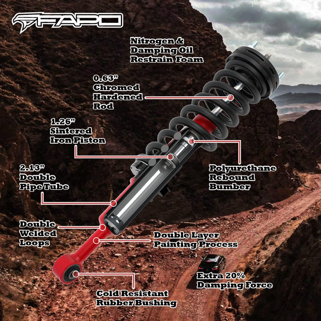 FAPO Front 3-3.5 in Lift Struts for Toyota Tacoma 2005-2021 PA164310