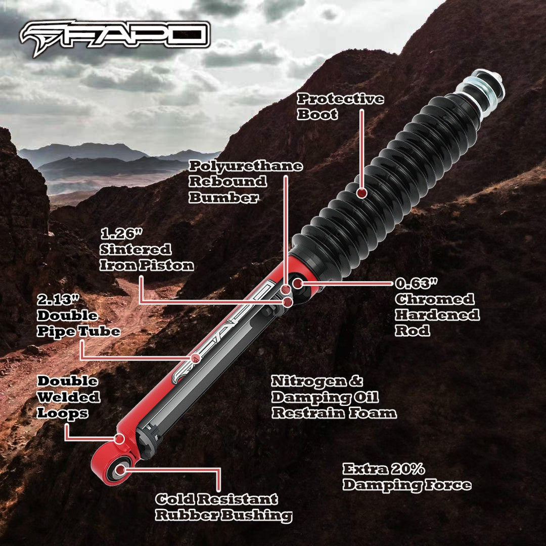 FAPO Rear 0-2 in Lift Shocks for 2003-2021 Toyota Land Cruiser Prado 4Runner FJ Cruiser Hilux Fortuner PA265110